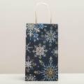 Пакет подарочный крафтовый «Снежинки», 12 × 21 × 9 см